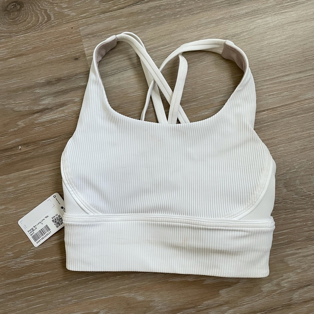 LULULEMON NWT White ribbed energy bra long lined